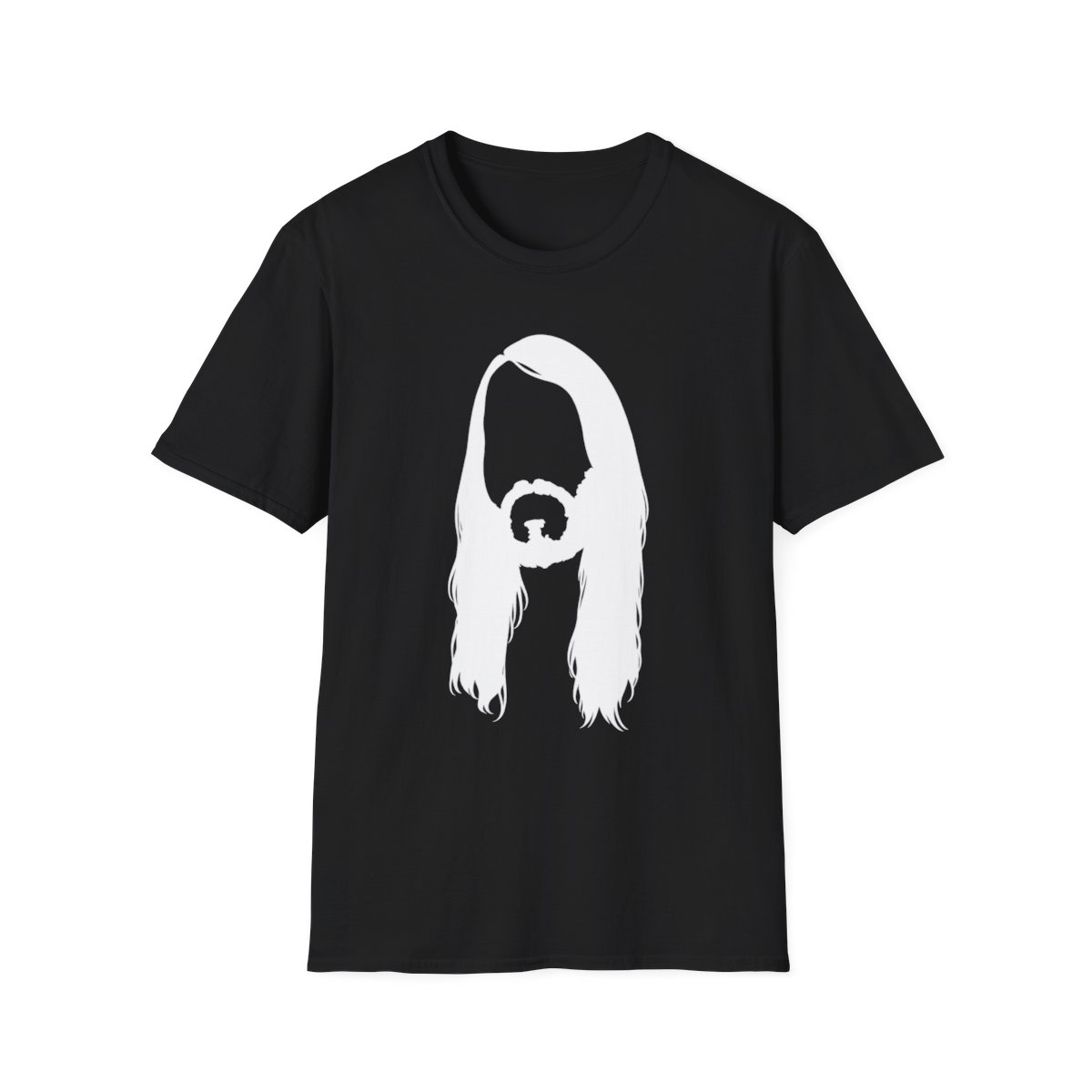 Long Hair Beard Silhouette T-Shirt | Minimal Portrait Tee, Graphic Face Art | Cr1TiKaL | MoistCr1TiKaL