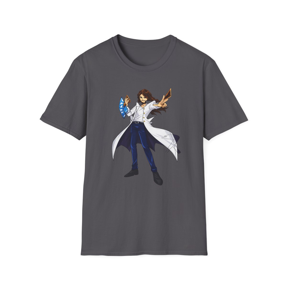 Mage with Crystal and Flame Staff T-Shirt | Fantasy Wizard Illustration | Cr1TiKaL | MoistCr1TiKaL