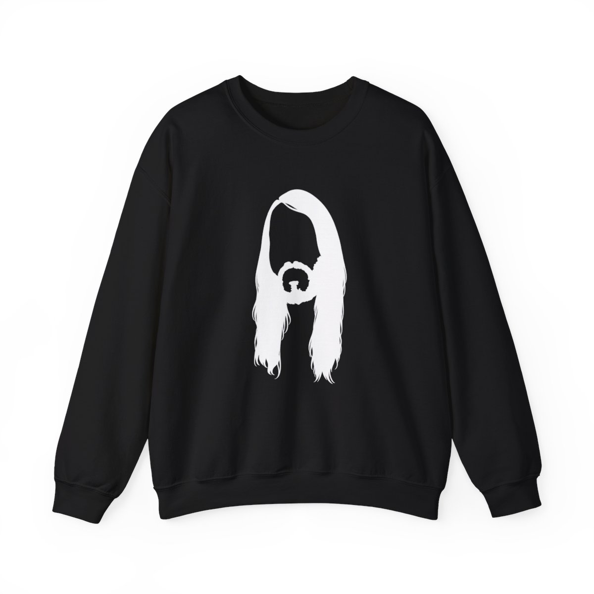 Long Hair Beard Silhouette Sweatshirt | Minimalist Portrait Crewneck | Cr1TiKaL | MoistCr1TiKaL
