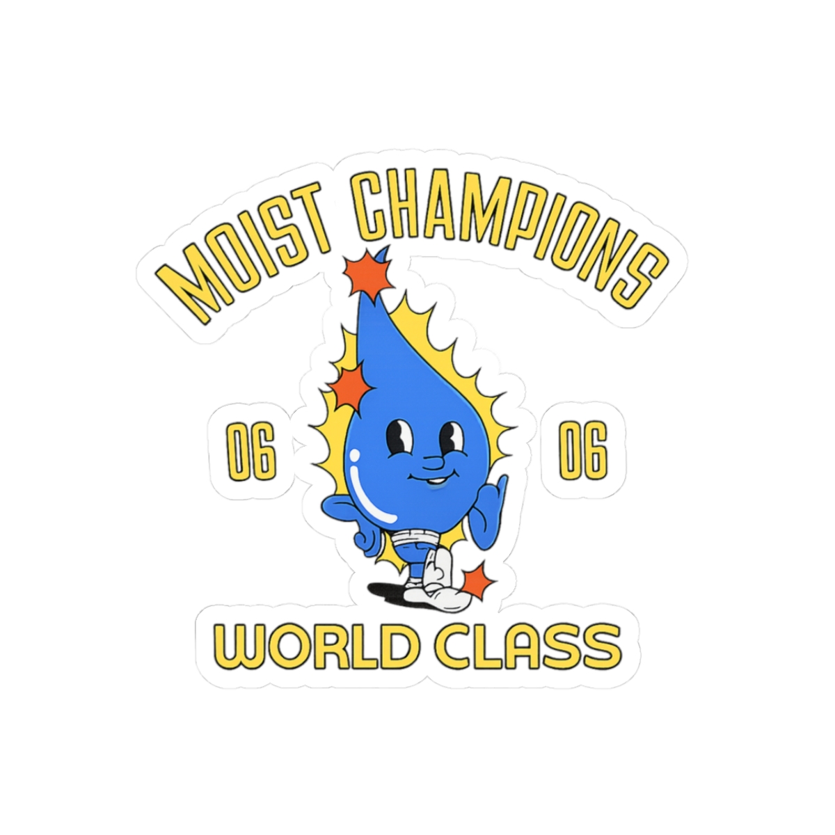 Moist Champions water drop character Kiss-Cut Sticker | World Class decal | Cr1TiKaL | MoistCr1TiKaL