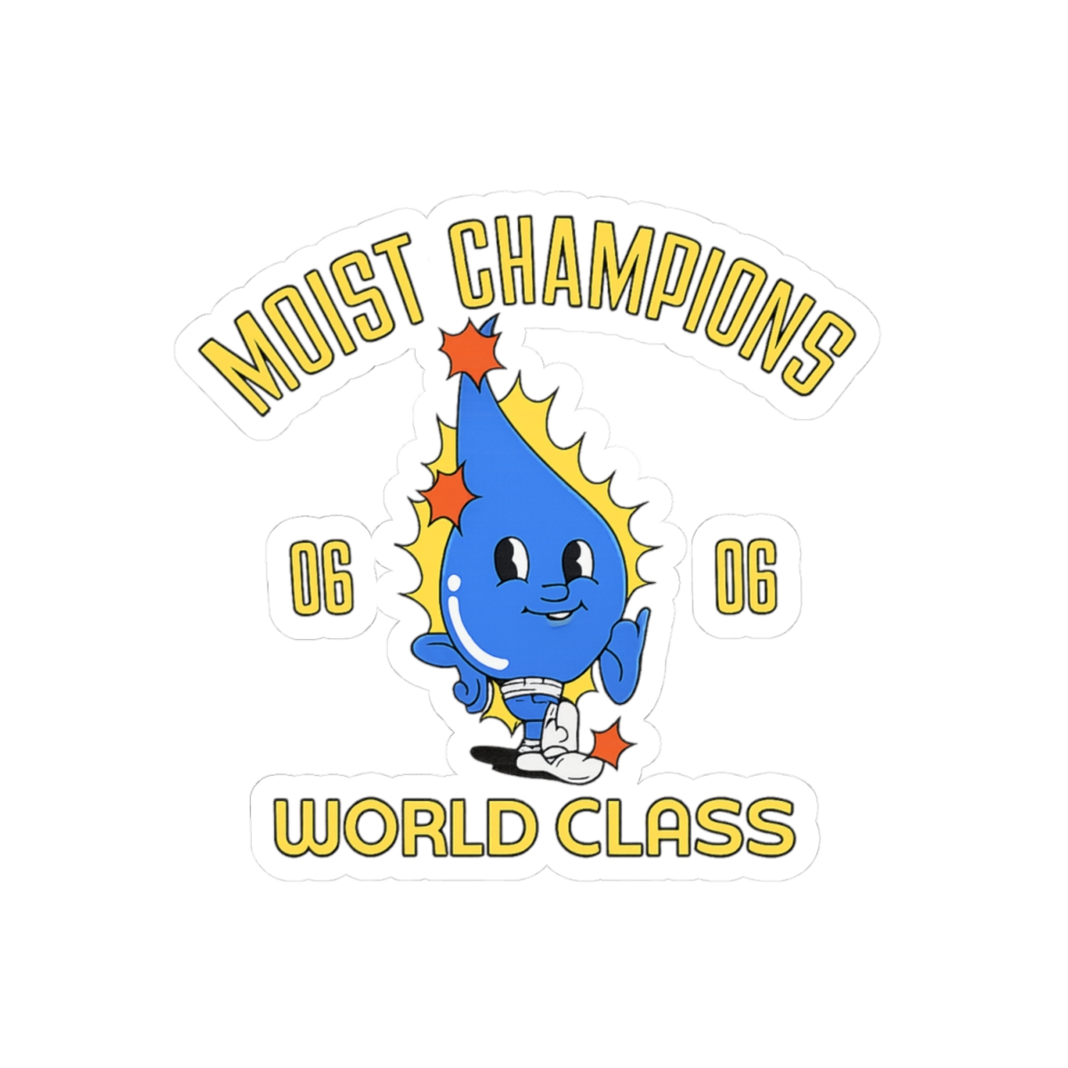 Moist Champions water drop character Kiss-Cut Sticker | World Class decal | Cr1TiKaL | MoistCr1TiKaL - alternate angle 1, merchandise