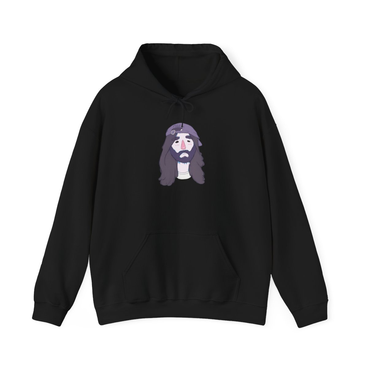 Long-Haired Bearded Face hoodie | Graphic Hooded Sweatshirt | Cr1TiKaL | MoistCr1TiKaL
