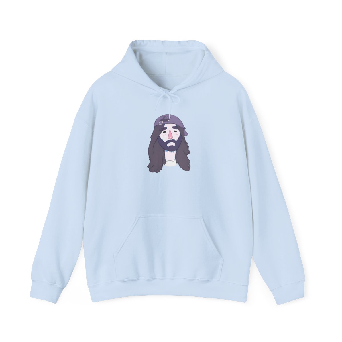 Long-Haired Bearded Face hoodie | Graphic Hooded Sweatshirt | Cr1TiKaL | MoistCr1TiKaL - alternate angle 4, merchandise